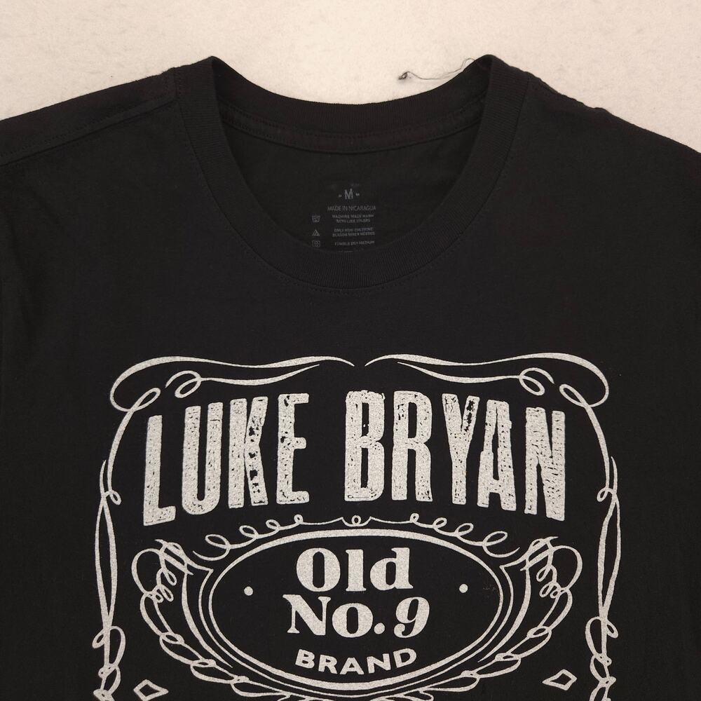 Luke Bryan Band Casual Short Sleeve Graphic T Shirt Mens Size Medium M Black